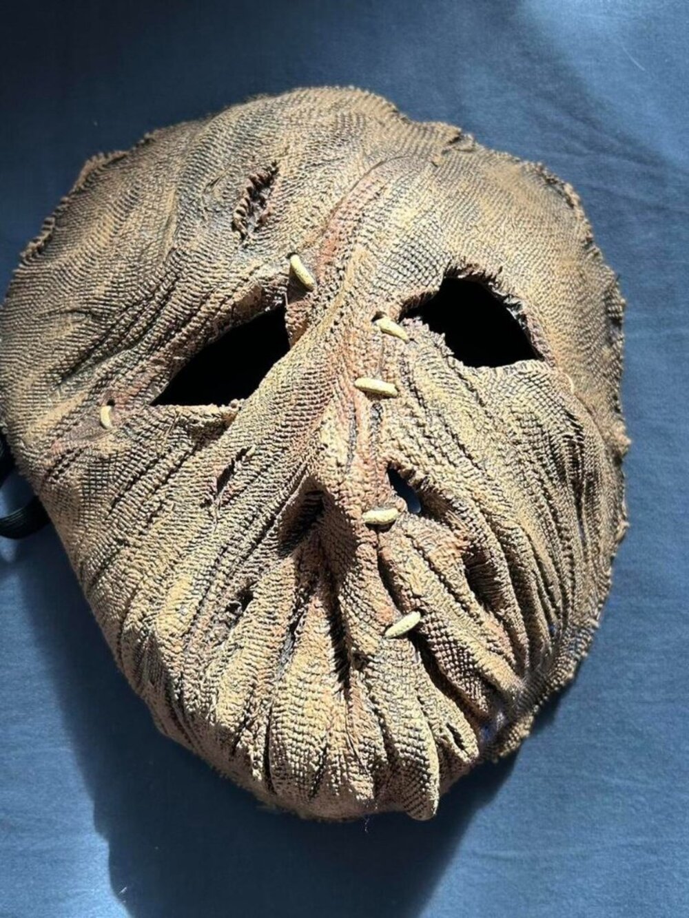 Spirit Halloween Burlap Stitched Scare Crow Mask